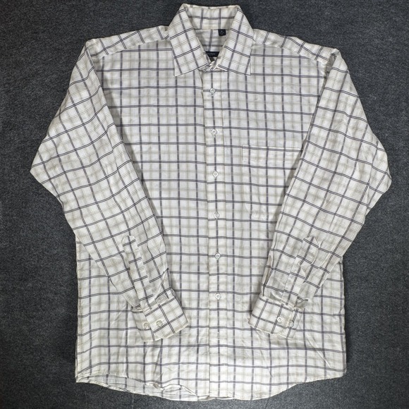 Burberry Other - Vintage Burberry London Shirt Men Medium Nova Check Beige Black Plaid Button Up